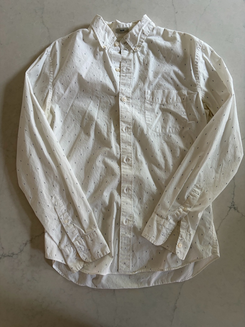 J. Crew Stretch White Button Up Shirt Slim Fit